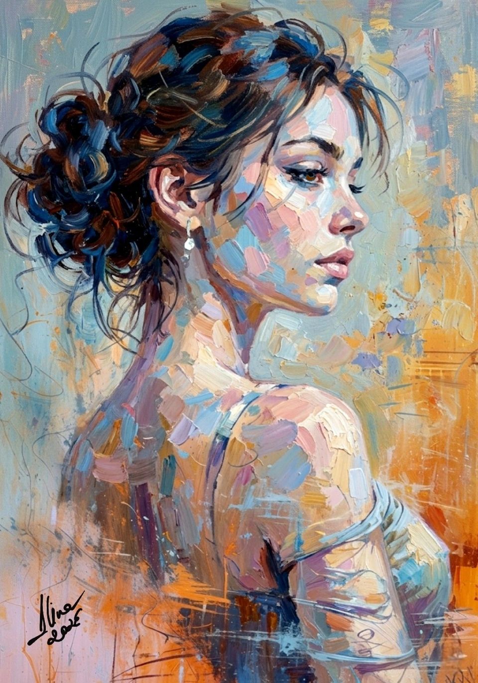 ArteDiAlina.com painting: Keeping everything inside